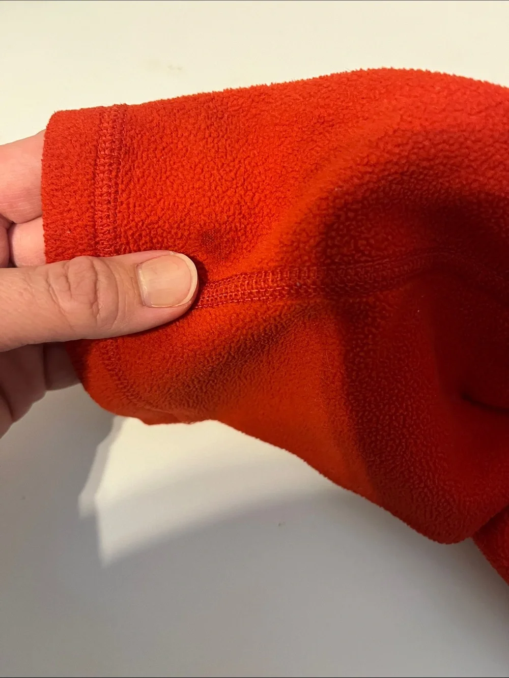 The North Face Men's Red Fleece Zip Pullover with Grey Chest Pocket